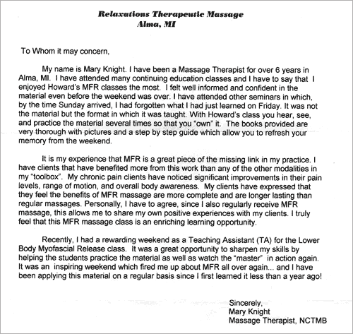 General testimonial letter